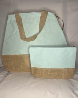 Sac coton et jute avec pochette personnalisable