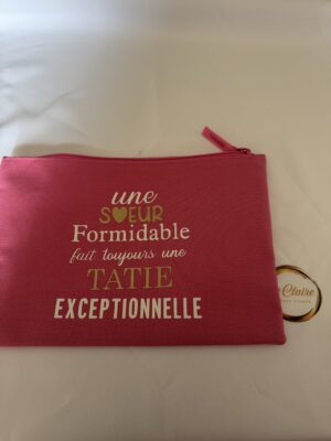 Trousse rose "Sœur"
