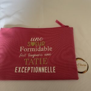 Trousse rose "Sœur"