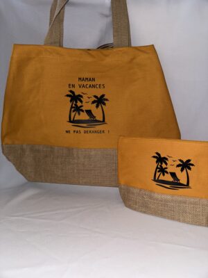 Sac avec pochette "Maman en vacances"