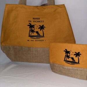 Sac avec pochette "Maman en vacances"