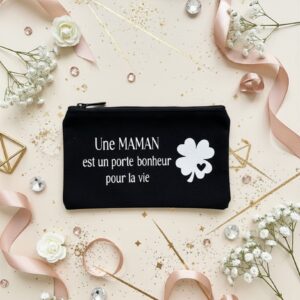 Trousse moyenne personnalisable -Élégante et pratique - Noir