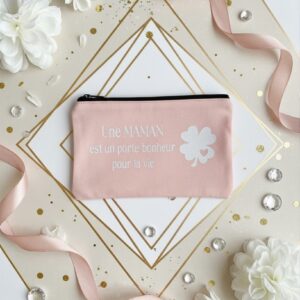 Trousse moyenne personnalisable -Élégante et pratique - Rose