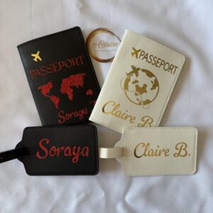 Passeport et étiquette à bagages personnalisés - Voyagez avec style