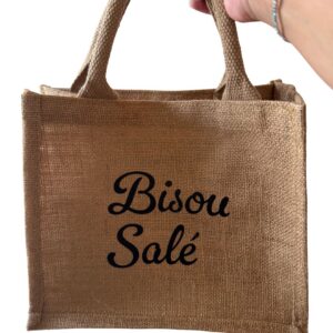 Sac scintillant en jute Bisou salé