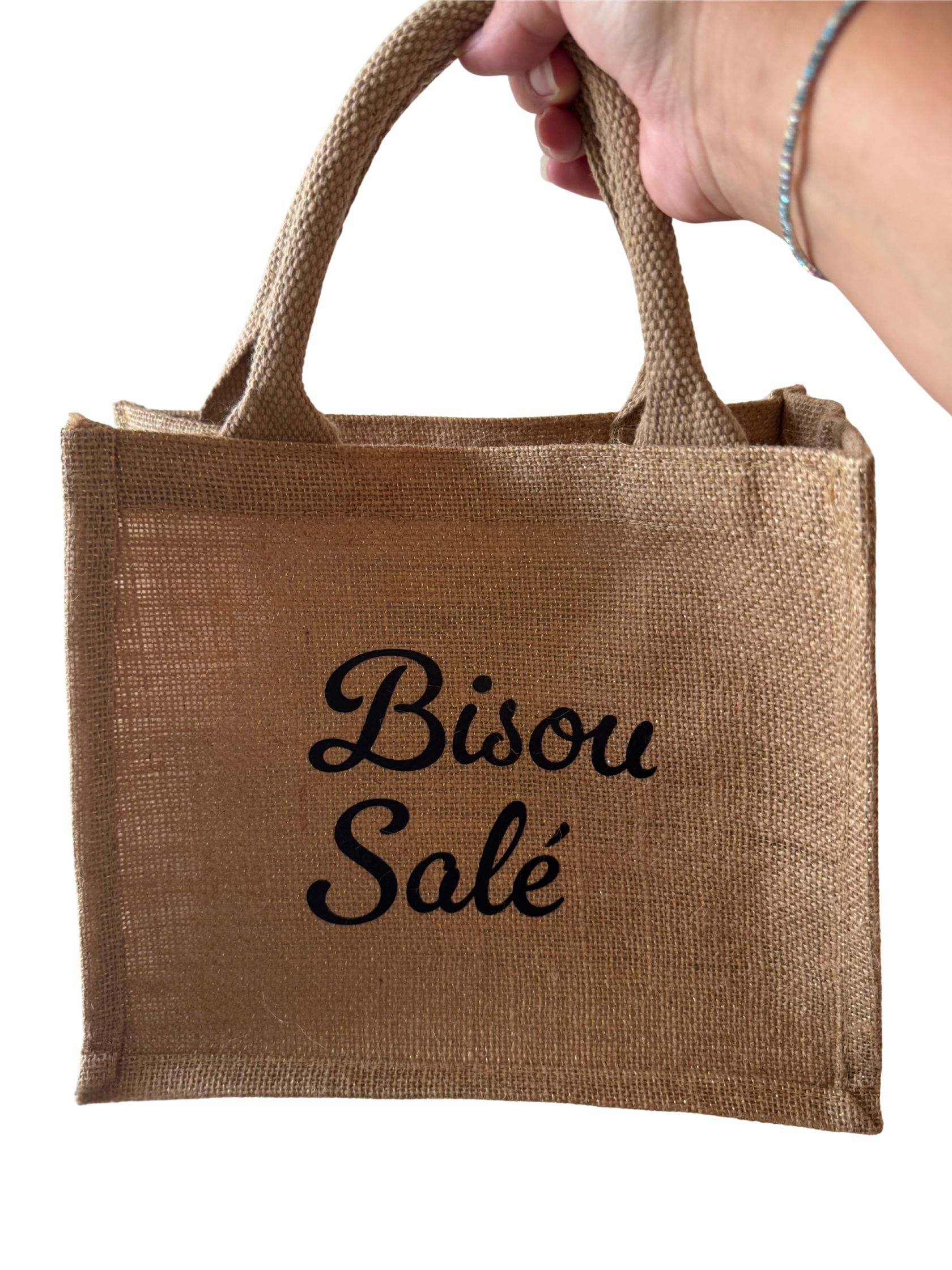 Sac scintillant en jute Bisou salé